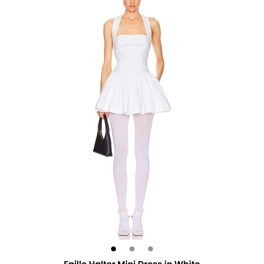 Helsa Faille White Halter Mini Dress